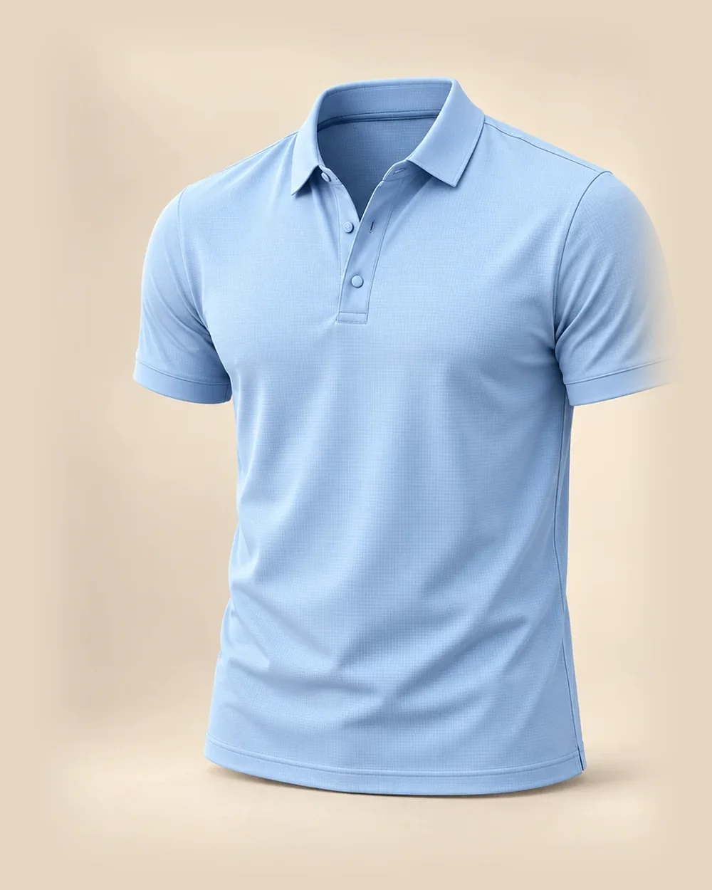 The Sky Snap Polo in Sky Blue, front